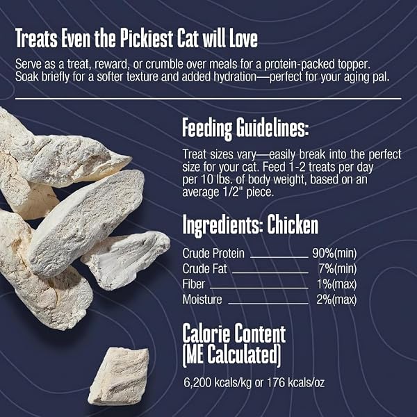 WHOLE LIFE CAT JUST ONE CHICKEN FREEZE DRIED CAT TREATS – HUMAN GRADE HIGH PROTEIN FOOD, HEALTHY TRAINING SNACKS, FREEZE DRIED CHICKEN FOOD TOPPERS, USA MADE NATURAL TREATS – 4 OZ (PACK OF 1)