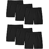 Resinta 6 Pack Girls Bike Shorts Under Dress Dance Cartwheel Shorts for Toddler Kids Summer Clothes Multicolor
