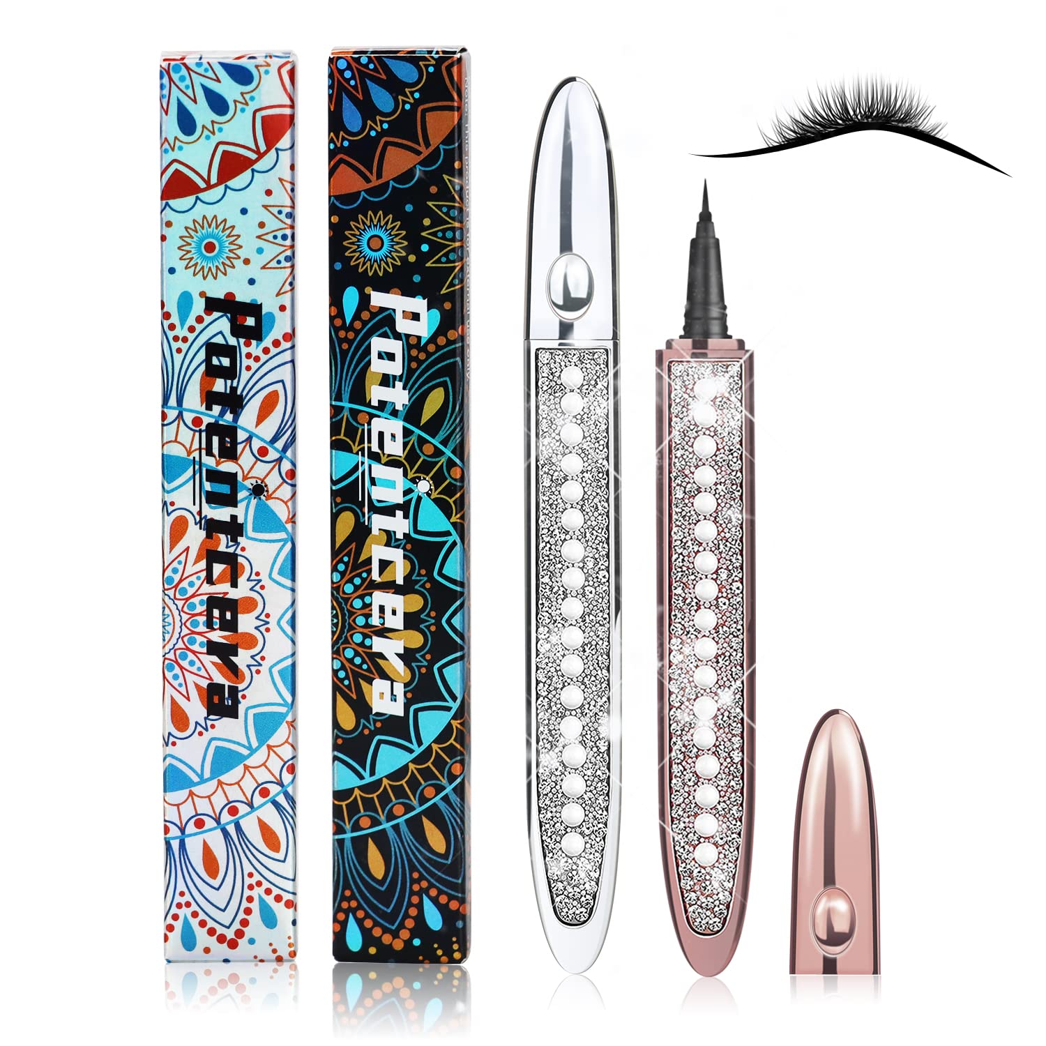 Photo 1 of ICORIC Magnetic Liquid Eyeliner Smudge Resistant Liquid Eyeliner Waterproof - Long Lasting Eyeliner Liquid Liner Black, Quick Drying Eyeliner (2 PCS)
