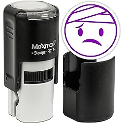 MaxMark Round Self Inking Emoji Stamp - Sick