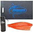 Mershca Fish Fillet Mat with Storage Bag, Portable Fish Cleaning & Cutting Board Grips Fish for Easy Filleting, Fish Mat for Scaling Fish, 14"x24"