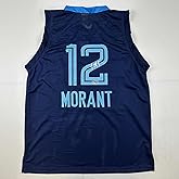 Facsimile Autographed Ja Morant Memphis Dark Blue Reprint Laser Auto Basketball Jersey Size Men's XL