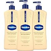 Vaseline Nourishing Moisture Body Lotion Dry Skin + Oat Extract 20.3oz 3ct | Body moisturizer provides 72HR moisture with Ultra-Hydrating Lipids for nourished, healthy-looking skin, Intensive Care