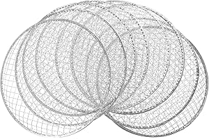 Kichvoe Grill BBQ Disposable Toppers 10PCS Disposable Grill Topper Aluminum BBQ Grill Mesh Mat Grill Grate Liners BBQ Grill Net for Outdoor - 11Inch Grill Mesh Mats