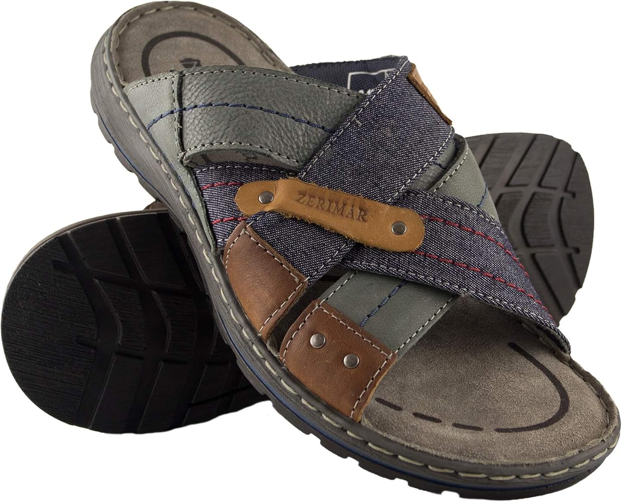Chanclas de piel para hombre Clearance