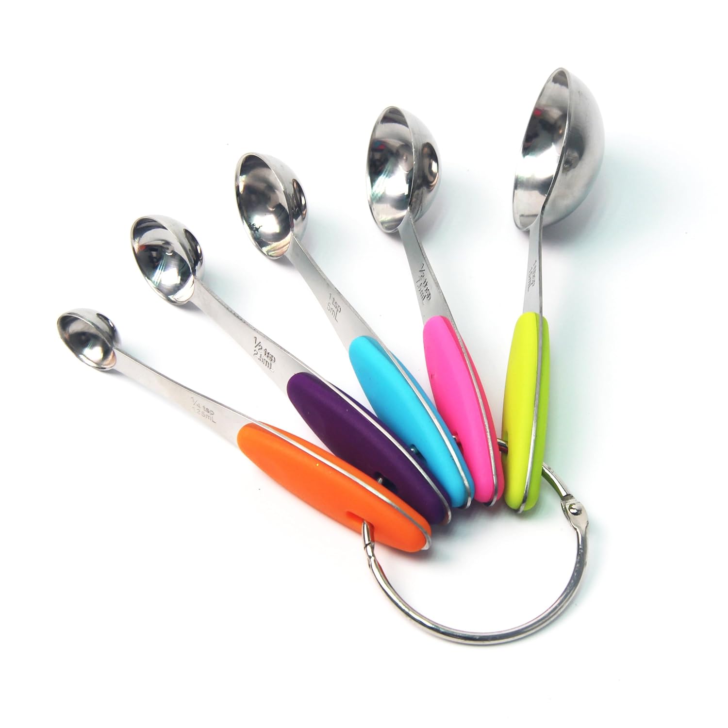 Lot De 5 Cuillères Doseuses En Inox - Cuillères à Mesurer Colorées Pour Cuisine Et Pâtisserie