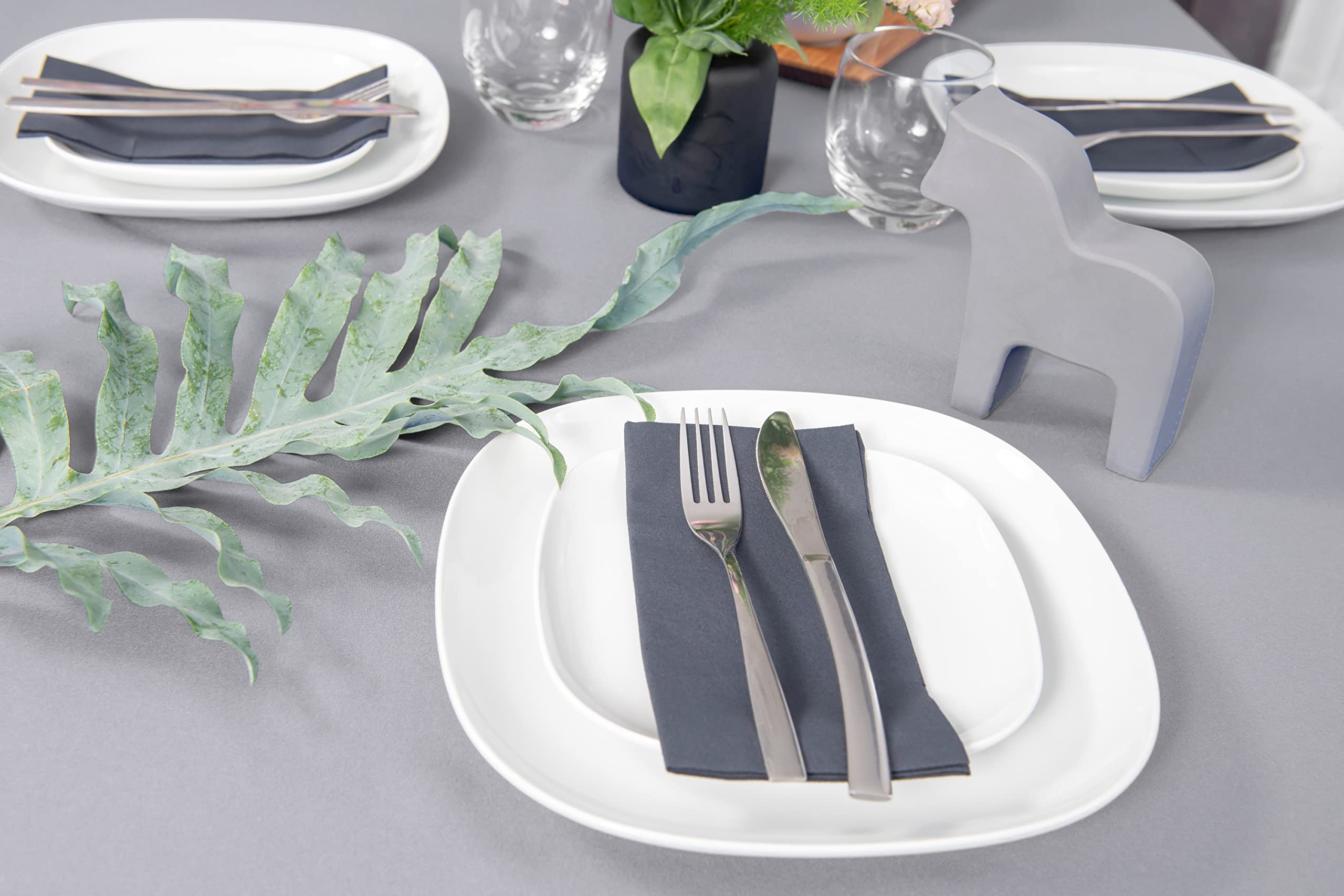 NIBLO Tablecloth Table Runner Table Linen Table Decoration Table Cloth (Grey, Tablecloth - 140 x 140 cm)