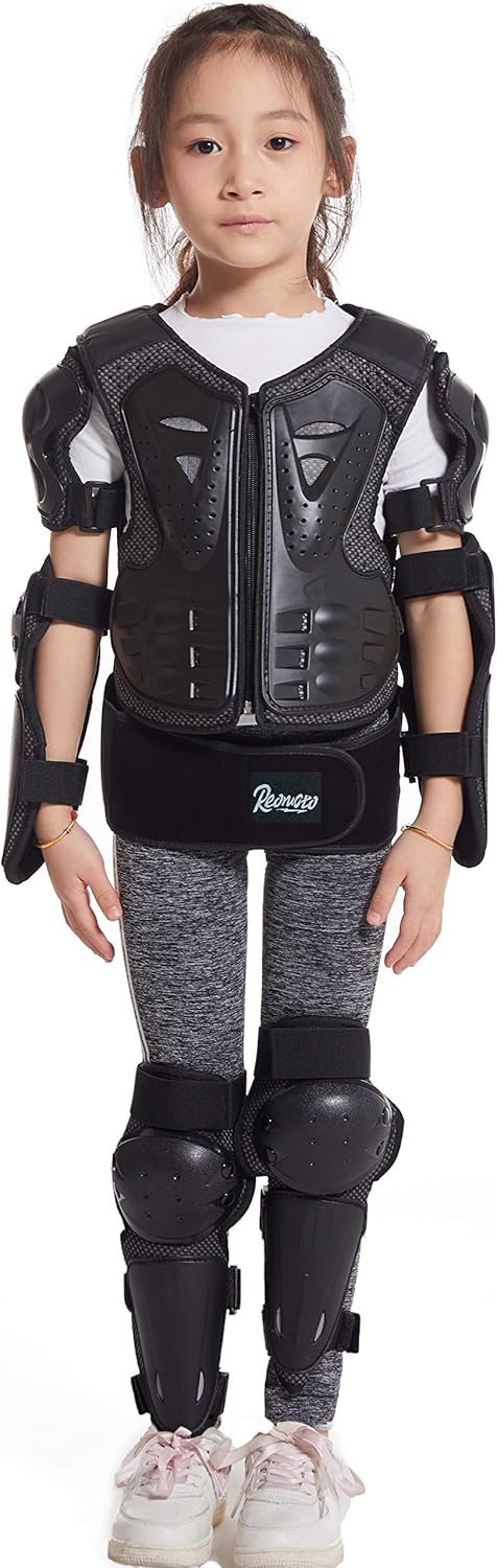 Reomoto Kids Dirt Bike Full Body Protector Youth,Motorcycle Riding Jacket Knee Elbow Protectors Chest Back Spine Guard for Snowboarding Off-Road Cycling Skiing Motorbike Motocross: Clothing