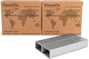 PraxxisPro PowerForce-175 Heavy Duty Staples Refill, 3/4" Leg Length - Superior Steel, Chisel-Point, 2-175 Sheet Capacity - Compatible with Most Heavy Duty Staplers, 2000
