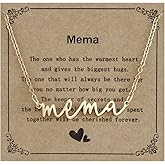 AHAETH Mema Gifts for Birthday Grandma from Granddaughter Grandson Best Women Mema Gifts Necklace