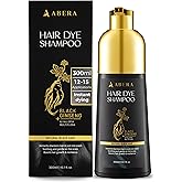 ABERA Hair Dye Shampoo, Black Hair Color for Gray Hair Coverage for Women and Men, 3 in 1 Formula for Healthy Hair, One-wash Hair Blackening Treatment with Natural Dark Color (10.1 Fl. Oz.)