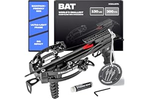BALLISTA BAT Compound Mini Crossbow - Small Crossbow for Hunting, Fishing and Target - 300 FPS, 130 Lbs, 2.46 lbs