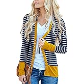 Women's Button Down Cardigan Long Sleeve Tops Shirts Outwear Solid Knit Ribbed Open Front Cardigan Sweaters