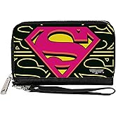 Buckle-Down Women's PU Zip Around Wallet Rectangle-Superman, 7.5"x4.5"