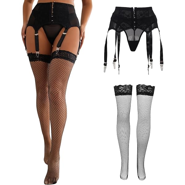 Amazon.com: Womens Garter Belts with 6 Strap Slip for Thigh  display picture 3