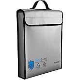 TuoBak's Fireproof Waterproof Document Bag with Zipper,Heat Insulated Upgraded Fireproof Document Bag 15.8”x 12.6”×2.5” for Important Document Storage Organizer for Valuables, Legal Documents Safe