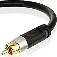 Mediabridge ULTRA Series Subwoofer Cable (15 Feet) - Dual Shielded with Gold Plated RCA to RCA Connectors - Black