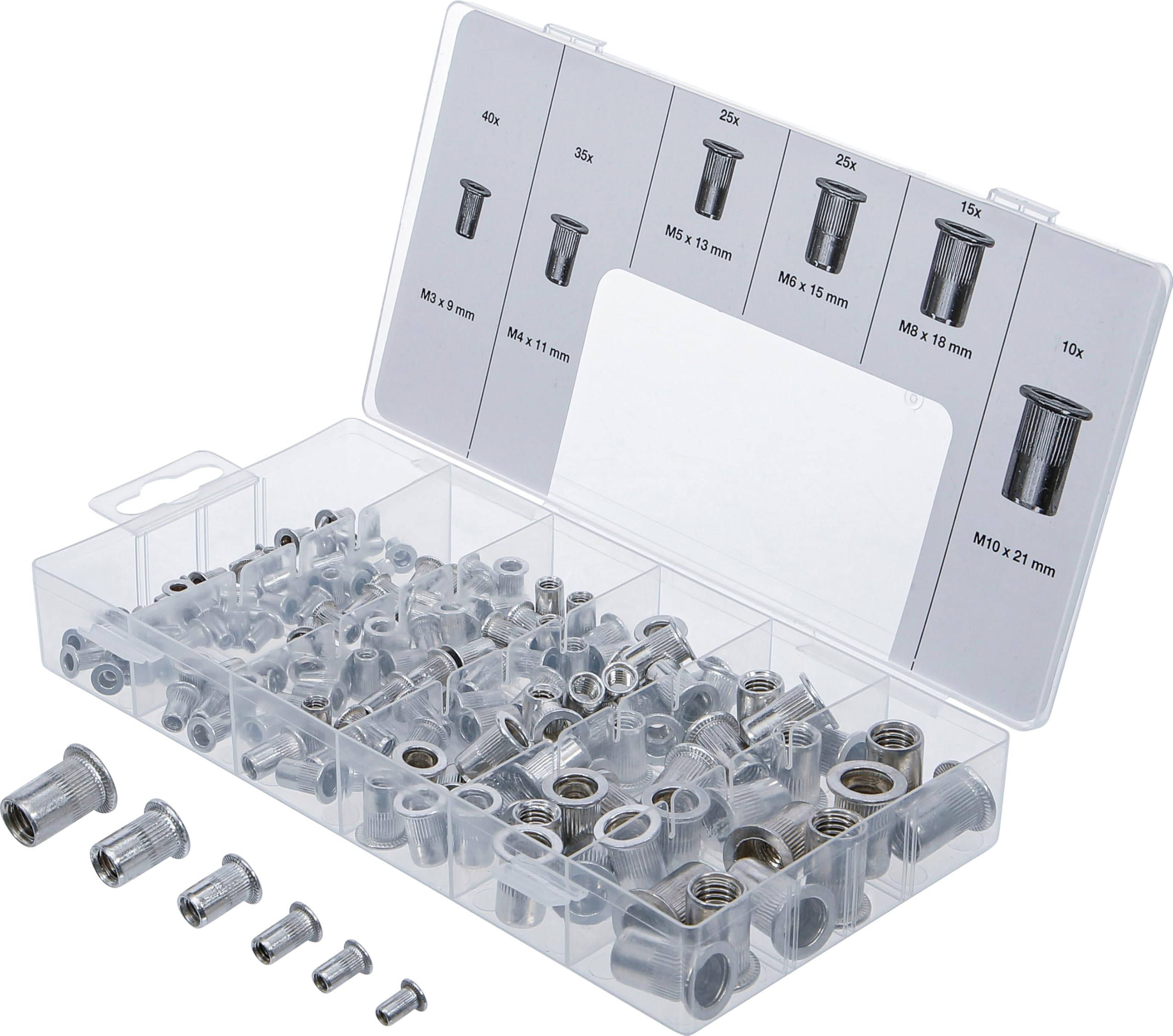 BGS 14127 | Rivet Nuts Assortment | Aluminium | 150 pcs.