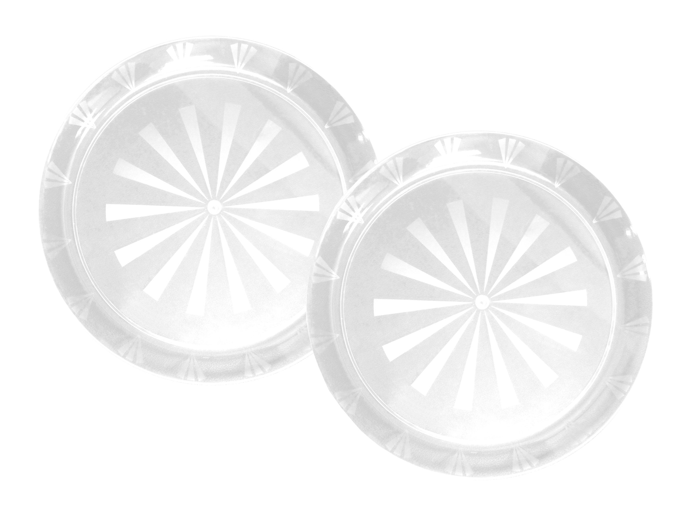 Party Essentials Hard Plastic 12-Inch Round Serving Trays, Crystal Clear 2Pk