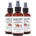 PURA D'OR ORGANIC Rosehip Seed Oil Hair Relaxer (4 Oz x3 = 12 Oz) 100% Pure Cold Pressed USDA Certified All Natural Anti-Aging, Scar Treatment, Gua Sha Massage, Face, Hair & Skin - Women & Men