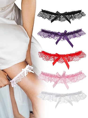 Boao 10 Pcs Wedding Garters for Bride Stretchy Lace Thigh Garters Belt  Women Leg Ring for Bride Bridal Wedding Gift, 5 Style in Kenya