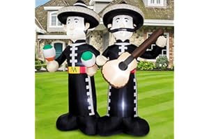 VIKIMORA 6FT Cinco de Mayo Inflatable Decor Mariachi Decoration with LED Lights for Outdoor Indoor Party,5 de Mayo Holiday Blow up Decorations with Elements of The Mexican Mariachi