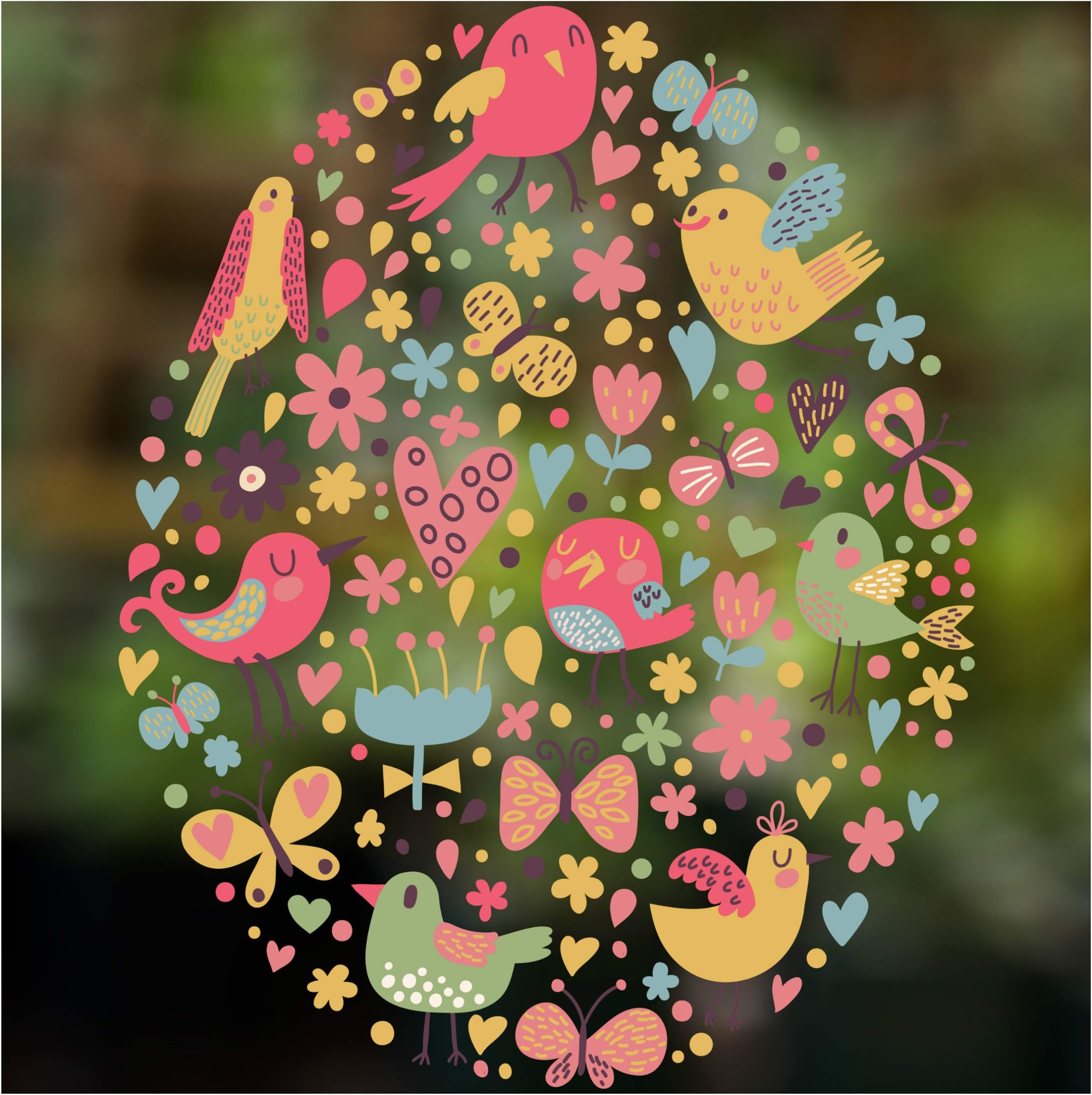 Easter Decorations - Easter Window Stickers - Beautiful Birdy Easter Egg Window Clings for Easter Window Display