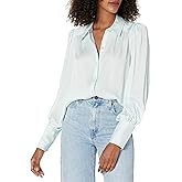 Trina Turk Womens Puff Sleeve Silk Blouse