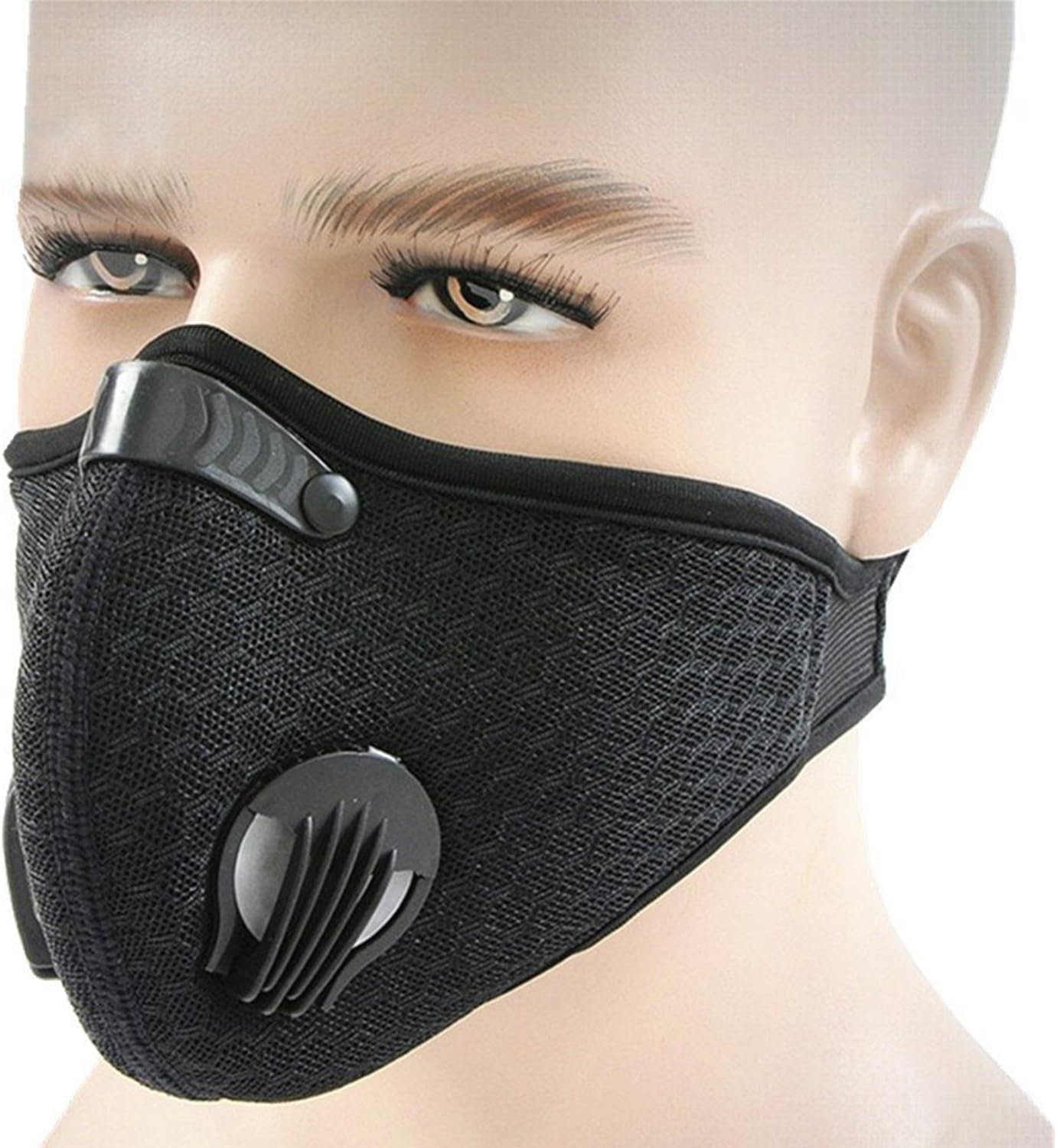 Dust Mask, Dustproof Face Mask Filtration Exhaust Gas Anti Pollen Allergy With Breathable Mesh Cover Dust Mask Filter for Running Motorcycle and Other Outdoor Activities