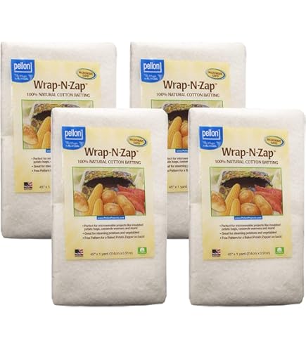 Pellon, Natural Wrap-N-Zap Cotton Quilt Batting, 45 By 36-Inch, 2 Pack - View #3