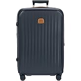 Bric's Taormina Ultra-Light Checked Luggage – Expandable Hard Shell Suitcase with TSA Lock, Anti-Tamper Zippers & 360 Spinner Mobility Wheels - 27 Inch, Blue
