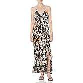 Angie Women's Tie Front Maxi Dress with Ruffles and Slits