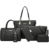 OTMIPIML Purses and Handbags for Women Synthetic Leather Tote Crossbody Bags Satchel Purses Set 6pcs | Set, 6pcs, Set, 6pcs