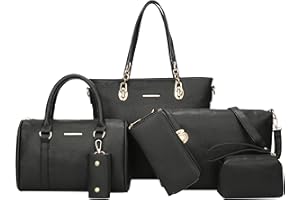 OTMIPIML Purses and Handbags for Women Synthetic Leather Tote Crossbody Bags Satchel Purses Set 6pcs