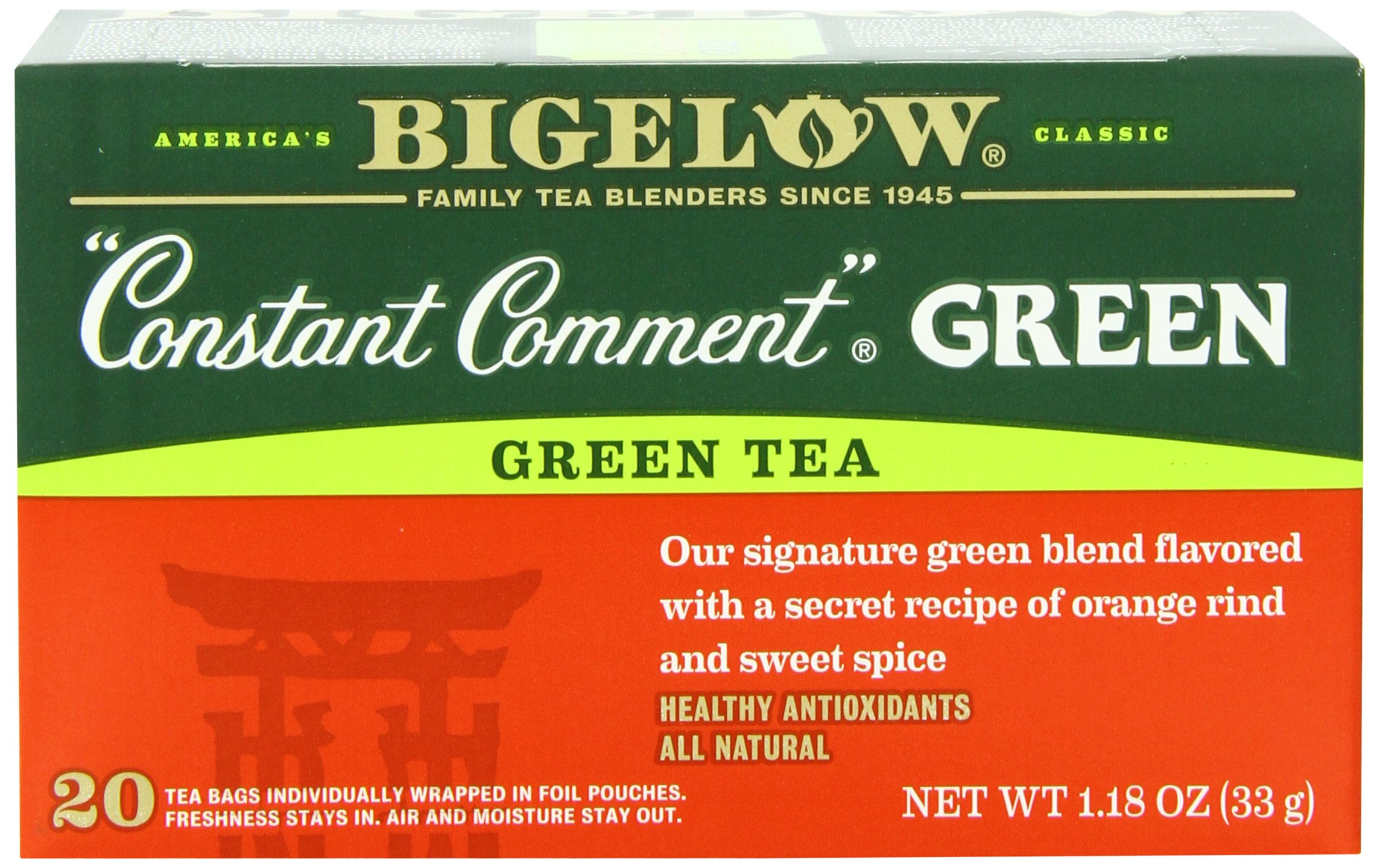 Bigelow Green Tea Chai 20Count Boxes (Pack of 6