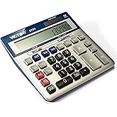 Victor 16-Digit Dual Powered Large Desktop Calculator, Silver/Blue (6700) | Large LCD Display and Oversized, Tactile Keys, 7.38 x 7.25-Inches