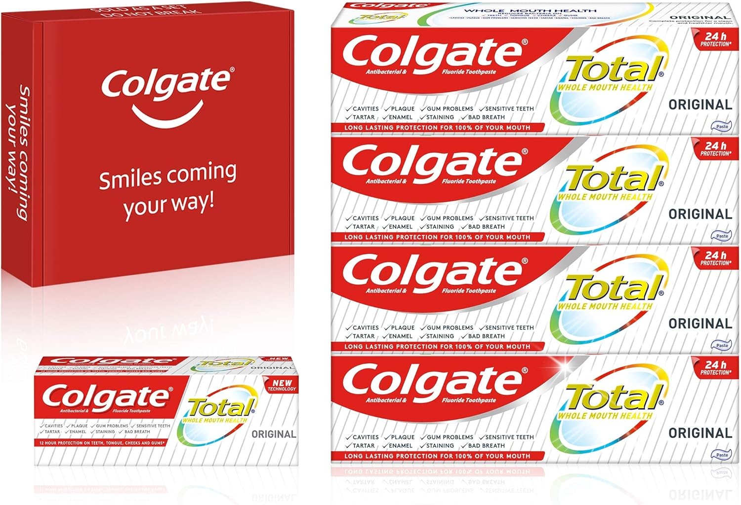 Colgate Total Original Toothpastes, 5 x Multi Action Cavity Protection