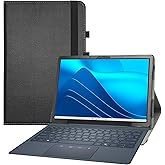 MAMA MOUTH for Dell Latitude 7350 Detachable Case,PU Leather Folio 2-Folding Stand Cover for Dell Latitude 7350 Detachable 13" Tablet (Not fit Other Dell Laptop),Black