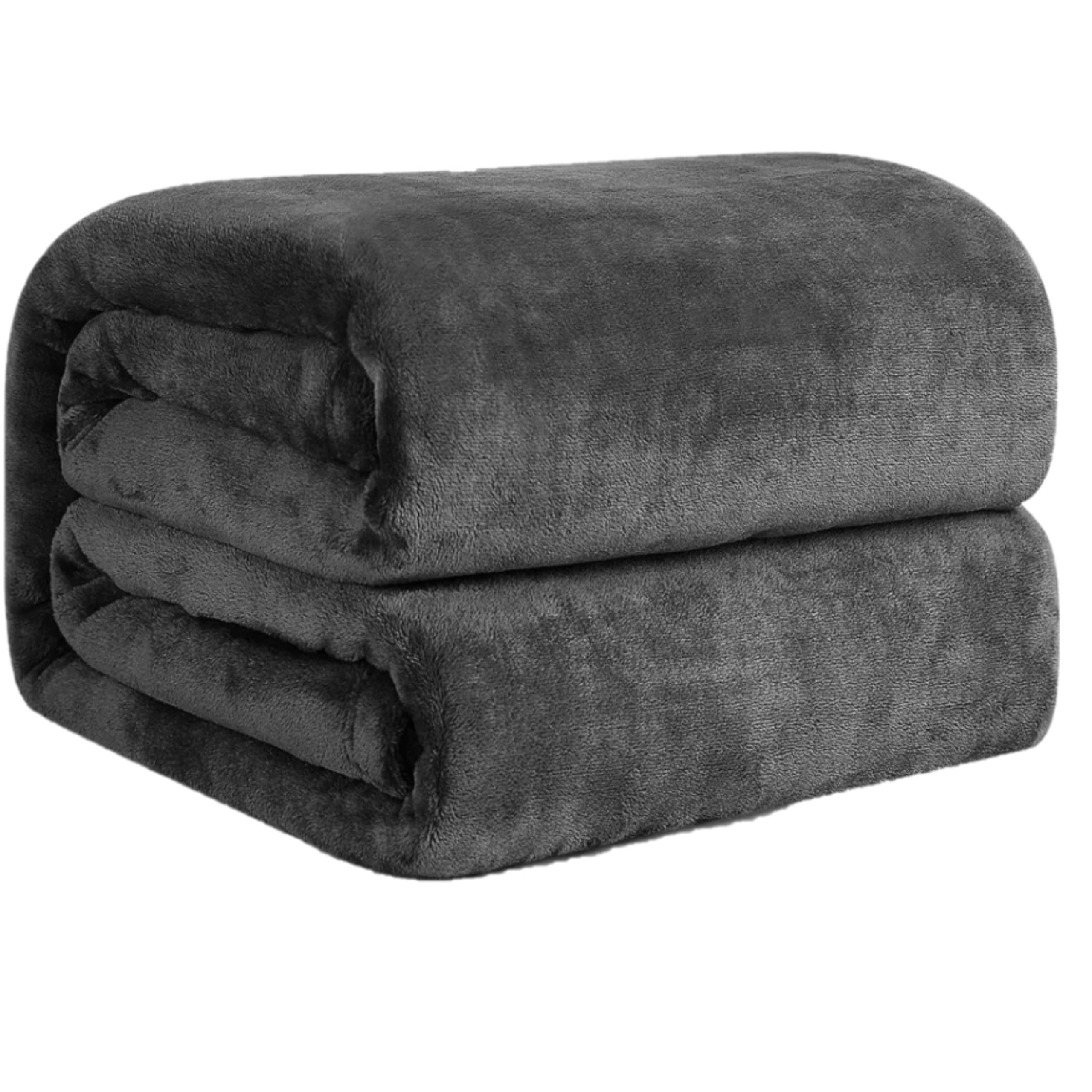 funky gadgets Flannel Fleece Throw Blanket for Sofa - Soft, Cozy Blankets for Bed, Warm Single Throws for Adults, Dark Grey, 150x200 cm