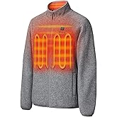 ORORO [Upgraded] Men's 4-Zone Fleece Heated Jacket with Heated Collar, Heating Fleece Jacket with Battery