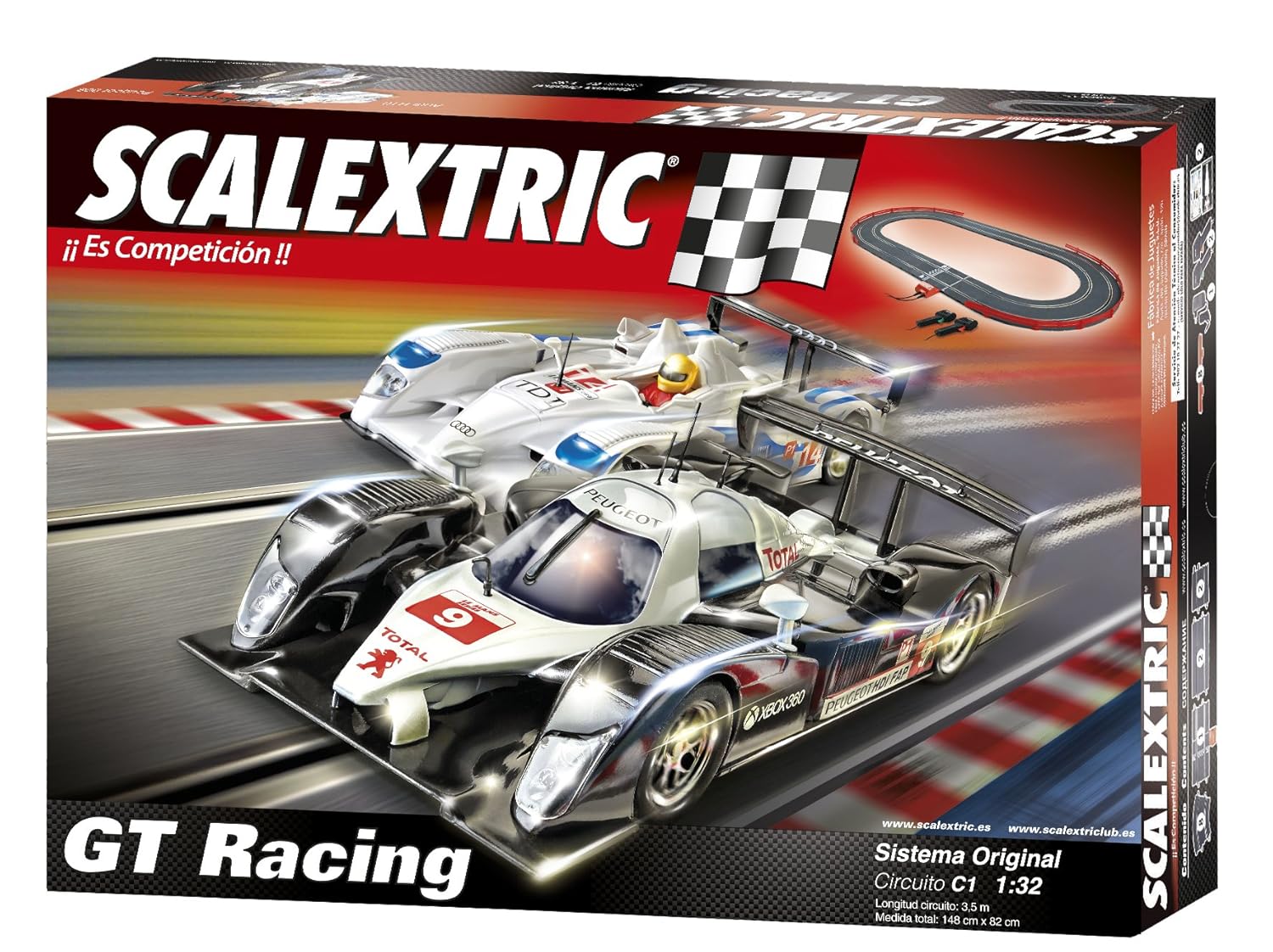 Scalextric Original Circuito C GT Racing con pistas nuevas digitalizables AS