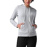 Pioneer Camp Women's Full Zip Up Workout Hoodie Soft Lightweight Hooded Sweatshirts Sweat Jacket Athletic Gym Yoga Casual