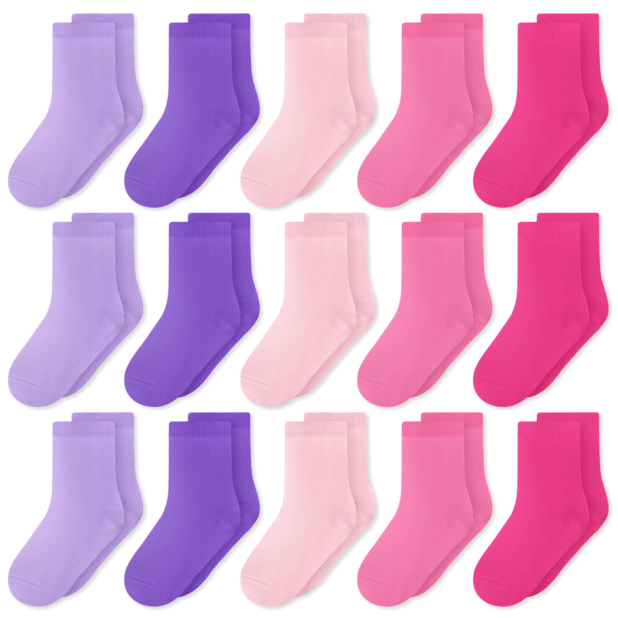 Photo 1 of GENTABY Unisex Toddlers Kids Crew Socks-15 Pairs Soft Socks,Casual Athletic Dress Socks for Boys,Girls 7-10 Years