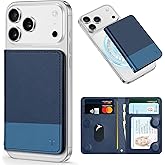 TUCCH for Magsafe Phone Wallet, RFID Blocking [6 Card Slots] [Clear ID Window] PU Leather Folio Women Men Magnetic Card Wallet for iPhone 17 16 15 14 13 12/Pro/Pro Max/Plus/Air, Blue & Light Blue