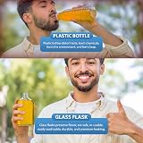 ZENO 250ml Glass Flask Bottles 10 Pack with Screw Tops Reusable Airtight Lids view 5