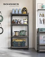 SONGMICS Shelving Unit 40 x 80 x 160 cm, 520 kg Load Gray Greige Black GLR044B21 view 2