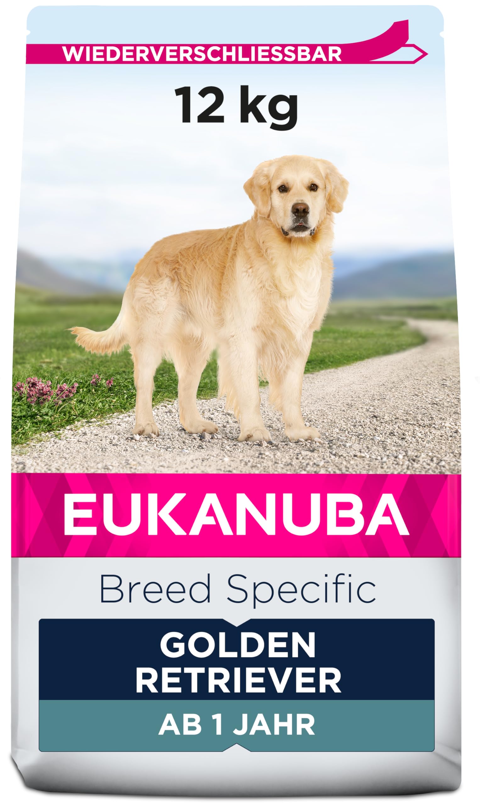 Eukanuba Complete Dry Dog Food for Adult Golden Retriever Breed Types with Fresh Chicken 12 kg