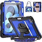 HXCASEAC Case Compatible with iPad Air 4th Generation 10.9,iPad Pro 11" 2020/2018 Case,Three Layers Hybrid Protective Case wi