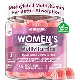 Womens Multivitamin Gummy + Iron for Woman Daily Wellness &amp; Beauty, 60 Cts | Methylated Multivitamin for Women + Collagen, Magnesium, Vitamins A, C, D, E, Bs, Biotin for Hair Skin &amp; Nails, Sugar Free