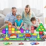 Coodoo Magnetic Tiles City Road Set Toys for Kids 3-5 STEM Learning view 6